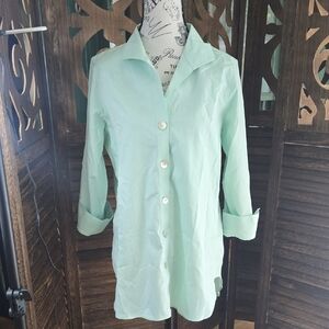Foxcroft Light Green Button-Down Shirt
